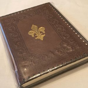 Giglio Leather Journal with Gold Embossing, Made In Italy, NWT